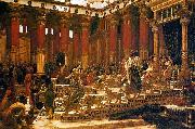 Sir Edward john poynter,bt.,P.R.A 'The Visit of the Queen of Sheba to King Solomon' oil painting